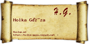 Holka Géza névjegykártya